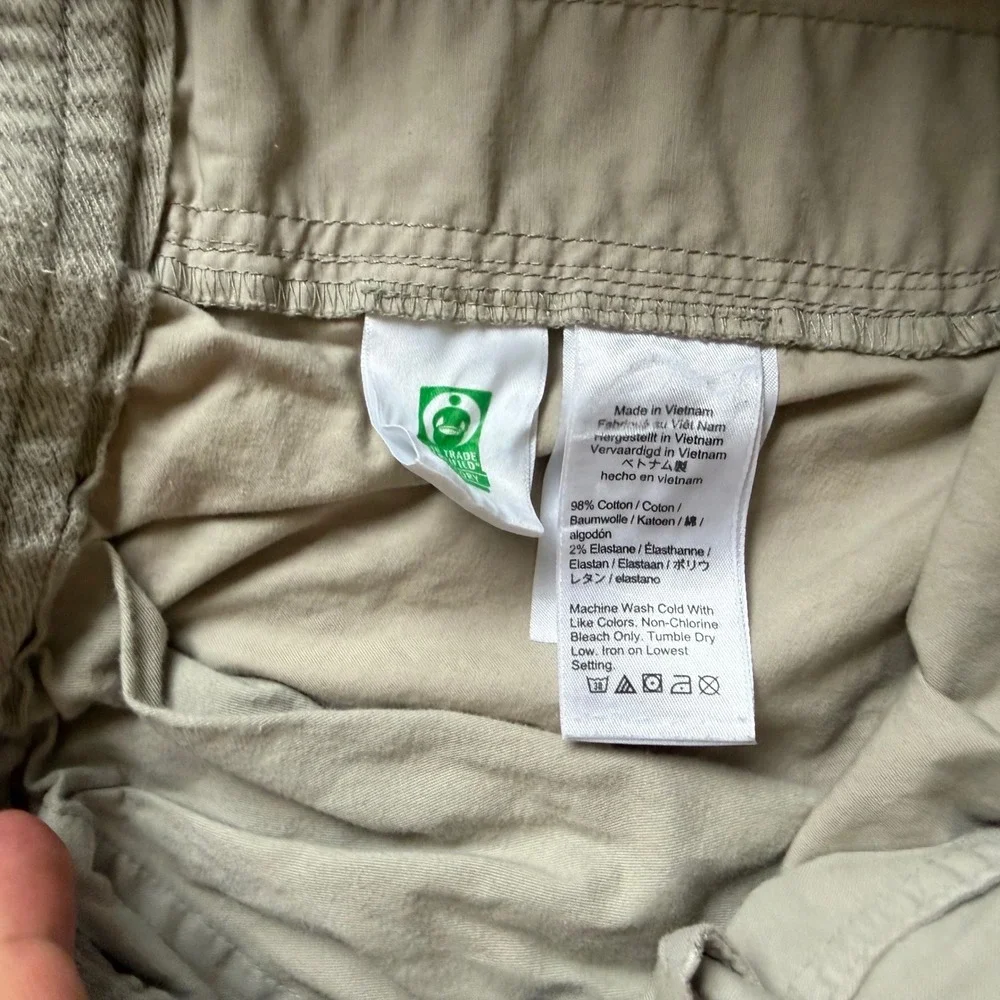 J.Crew Dock Shorts Khaki Tan Elastic Waist Stretch Cotton BE057 Size L